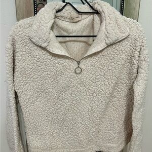 Bezel Cream Fleece Half-Zip Pullover